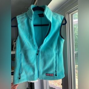 Vineyard vines fleece vest teal womens size XS